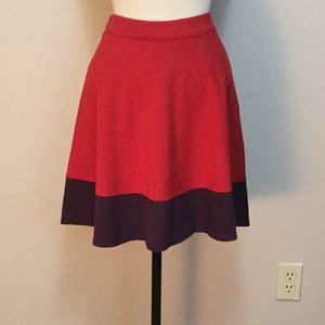 Boden full color block high waist skater skirt